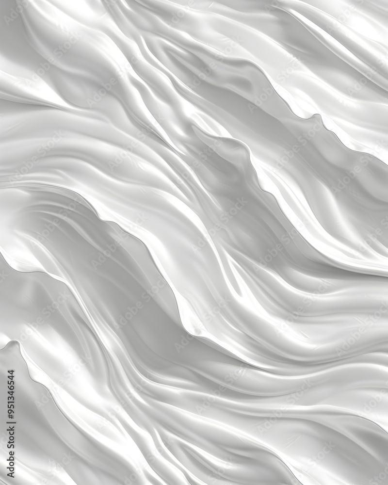 Fototapeta premium Smooth Flowing White Textile Texture with Undulating Waves