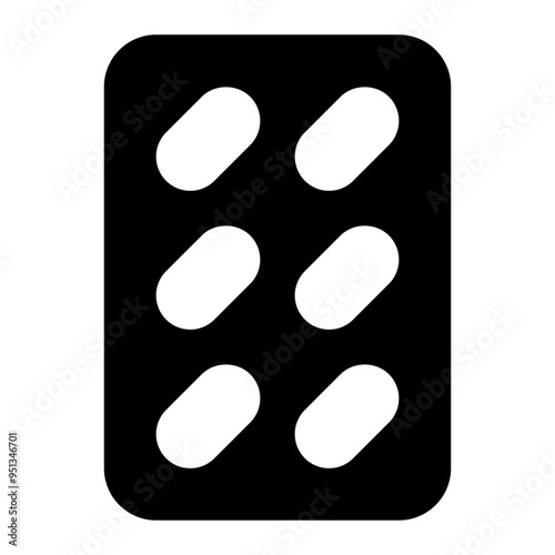 blister, pack, medicine, containers, capsule solid or glyph icon