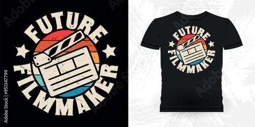 Future Film Maker Funny Theater Director Retro Vintage Theater T-shirt Design