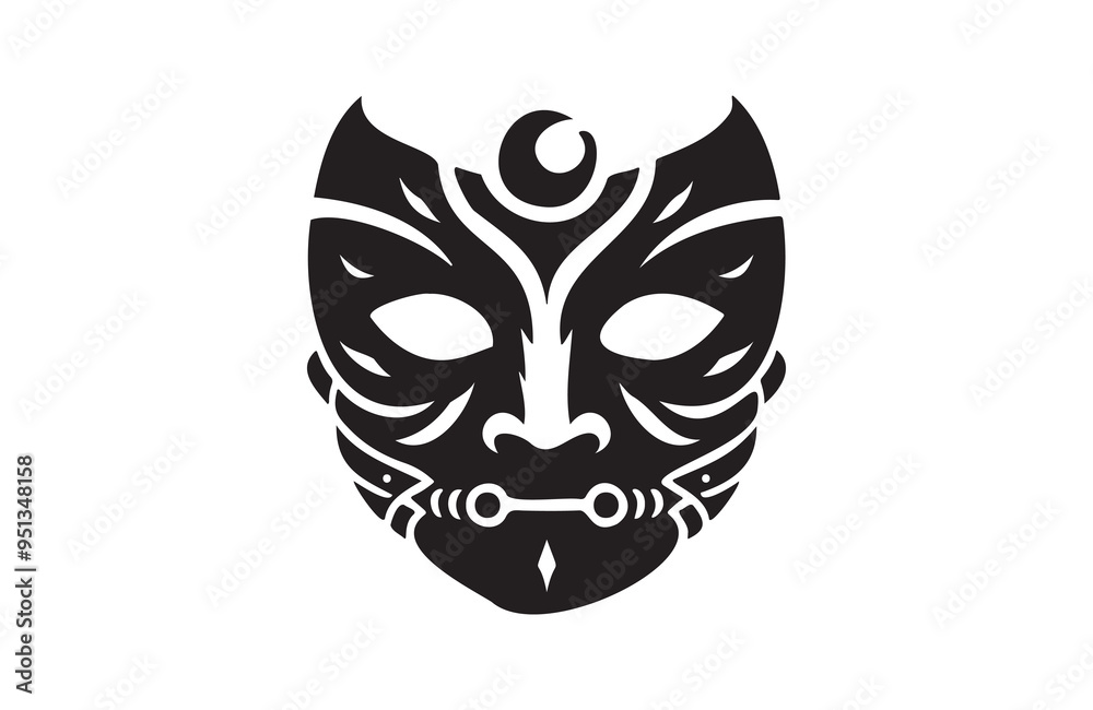 a mask icon of silhouette vector illustration a mask icon of silhouette vector illustration