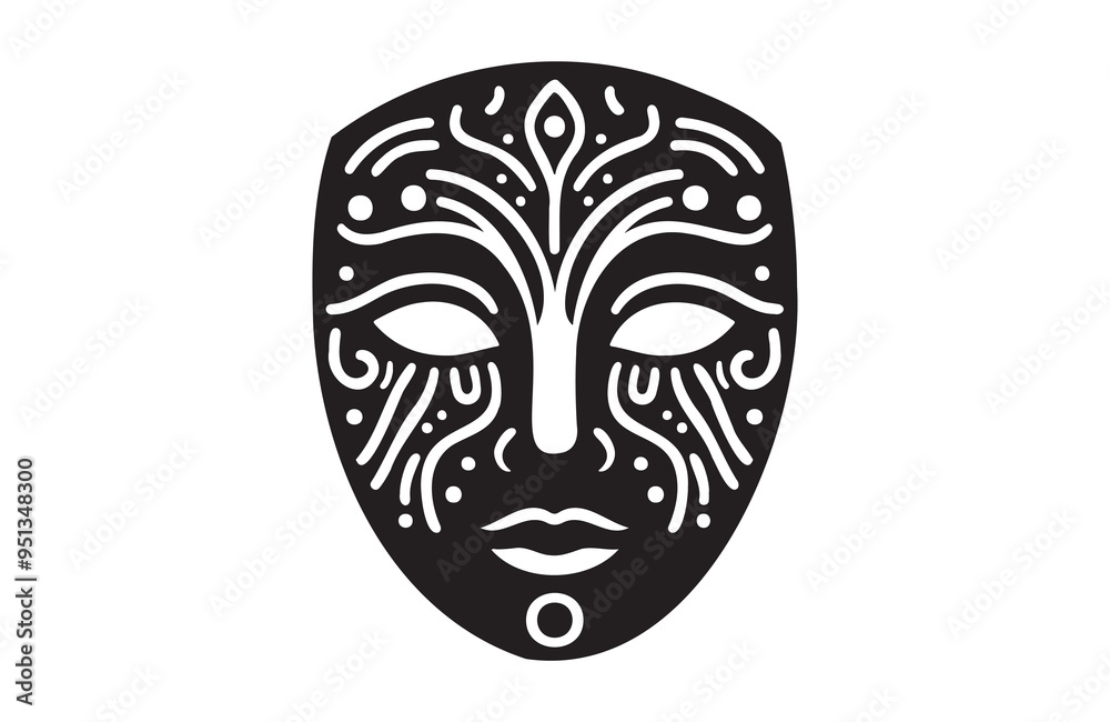 Naklejka premium a mask icon of silhouette vector illustration