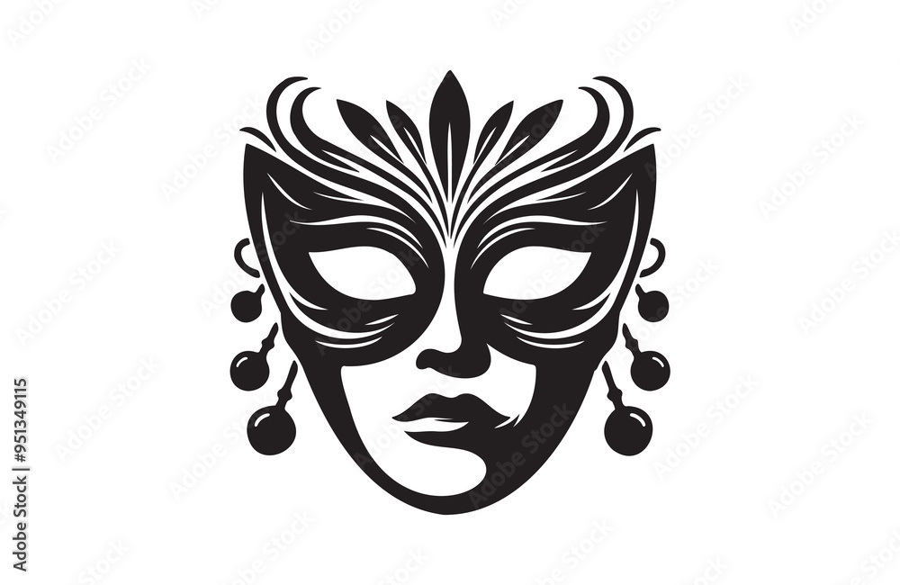 a mask icon of silhouette vector illustration a mask icon of silhouette vector illustration