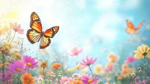 Wallpaper Mural Monarch butterfly migration threatened by habitat loss  captured in midflight with vibrant colors and a shallow depth of field Torontodigital.ca