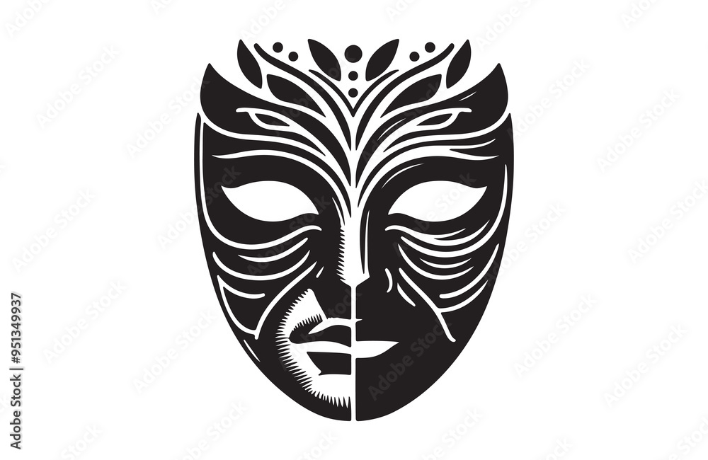 a mask icon of silhouette vector illustration a mask icon of silhouette vector illustration