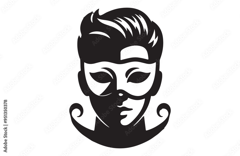 a mask icon of silhouette vector illustration a mask icon of silhouette vector illustration