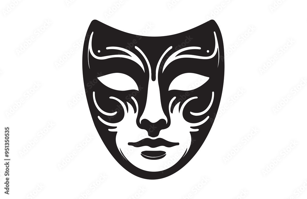 a mask icon of silhouette vector illustration a mask icon of silhouette vector illustration