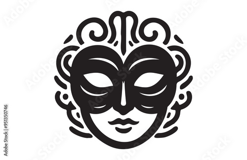 a mask icon of silhouette vector illustration