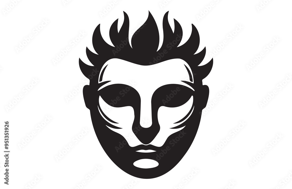 a mask icon of silhouette vector illustration a mask icon of silhouette vector illustration