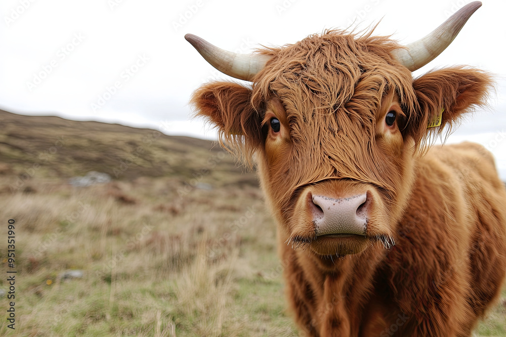 Scottish Highland cow on the Isle of Skye Scottish Highland cow on the Isle of Skye