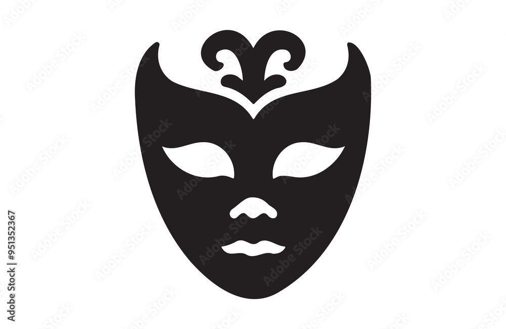 a mask icon of silhouette vector illustration a mask icon of silhouette vector illustration