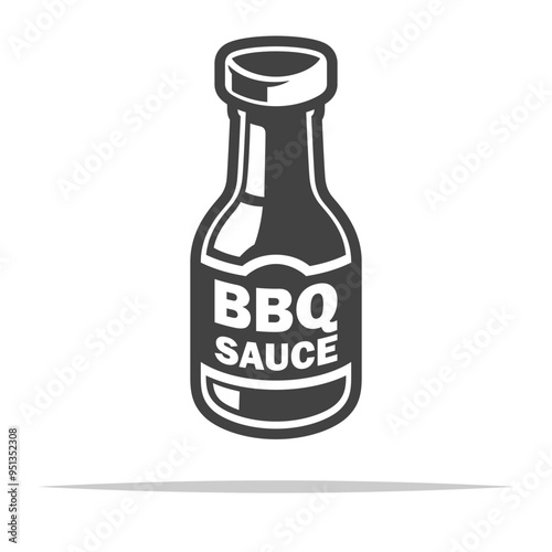 Barbecue sauce bottle icon transparent vector isolated