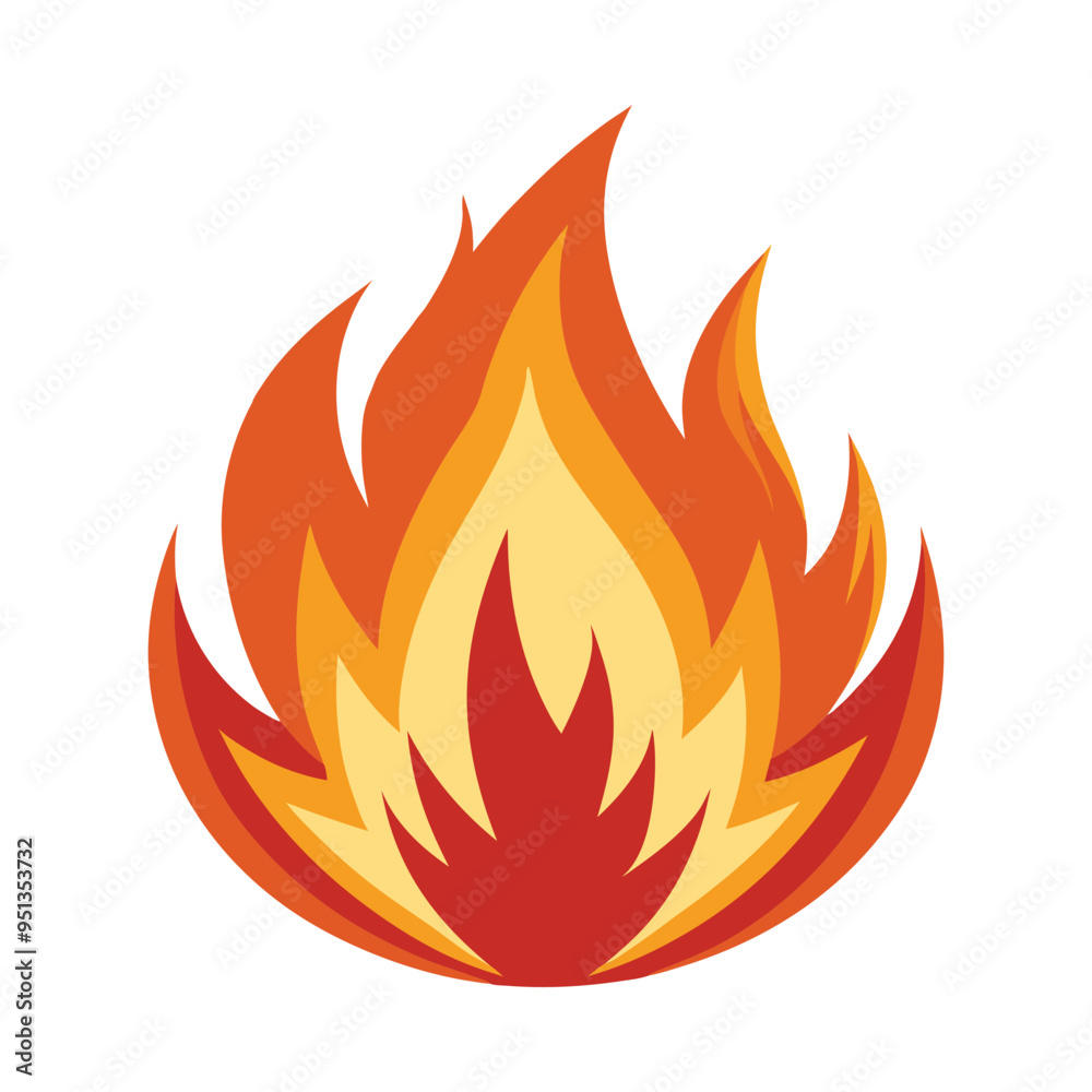 Fire Icon Illustration: Bold Vector Design for Energy and Safety Themes Fire Icon Illustration: Bold Vector Design for Energy and Safety Themes