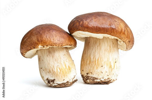 boletus mushrooms on a white background