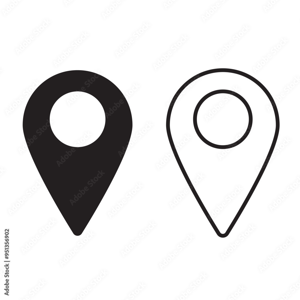 High resolution location pin or map marker icon isolated on White background. EPS 10/AI High resolution location pin or map marker icon isolated on White background. EPS 10/AI