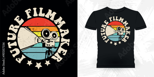 Future Film Maker Funny Theater Director Retro Vintage Theater T-shirt Design
