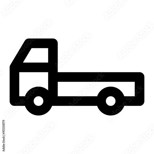 pick up, delivery, flat bed truck, transportation, vehicles outline icon
