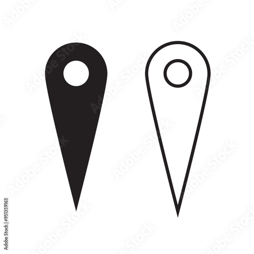 High resolution location pin or map marker icon isolated on White background. EPS 10/AI