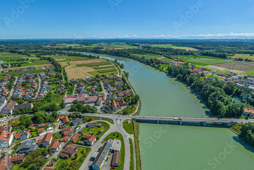 Blick über Marktl und das Inntal im oberbayerischen Landkreis Altötting photo