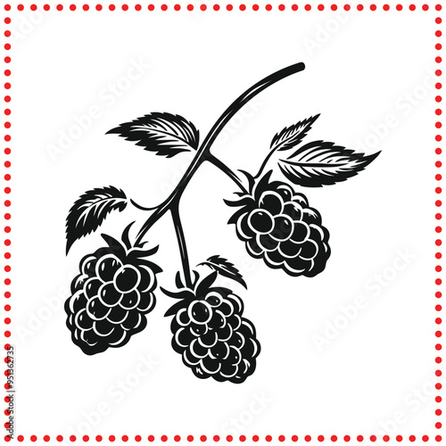 Fresh Picked  Raspberry Silhouette That Celebrates Natural and Organic Beauty