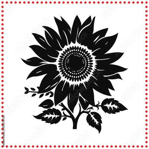 Bright and Bold  Sunflower Silhouette for Vibrant Nature Inspired Designs