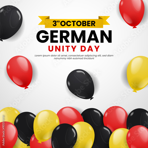 German Unity Day Background with balloons illustration