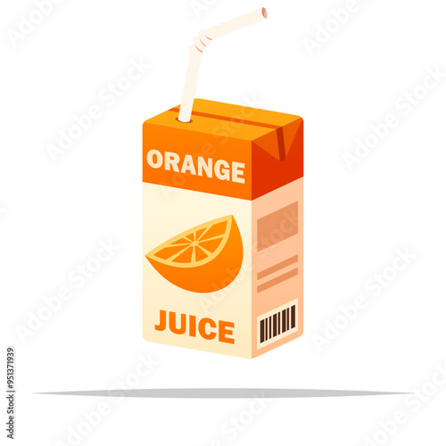 Box of orange juice vector isolated illustration