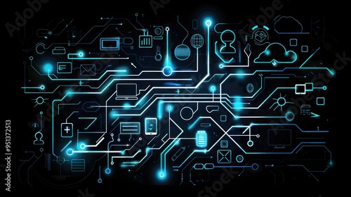 digital illustration of an electric circuit