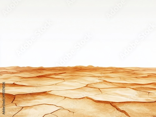 Soil erosion due to unsustainable farming practices  in a stark, highcontrast image showing the degradation of the land photo