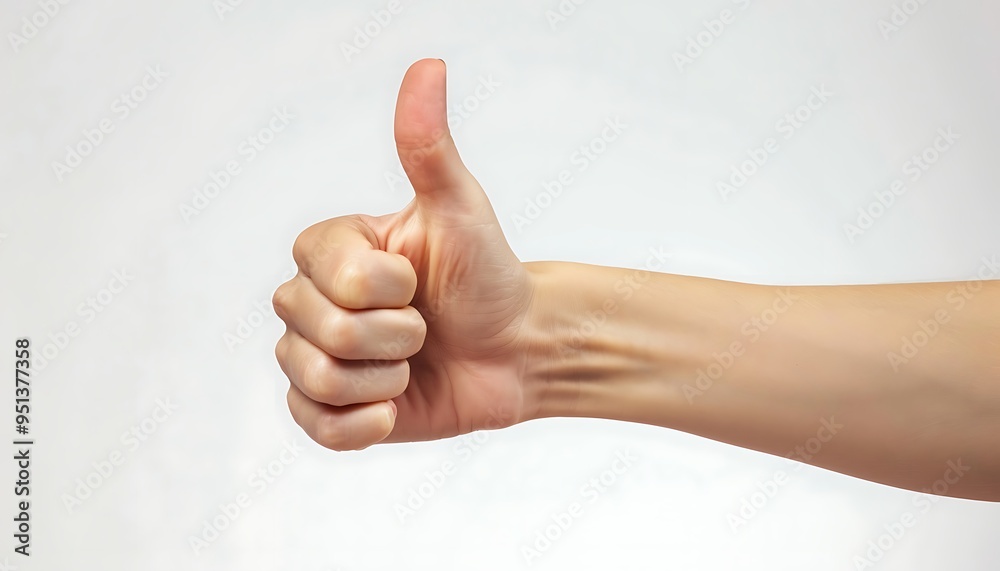 Female hand with thumb up gesture on white background. Isolated. Female hand with thumb up gesture on white background. Isolated.