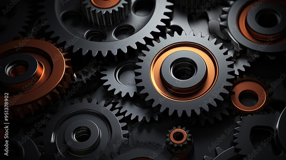 an image of several gears with a circular center an image of several gears with a circular center