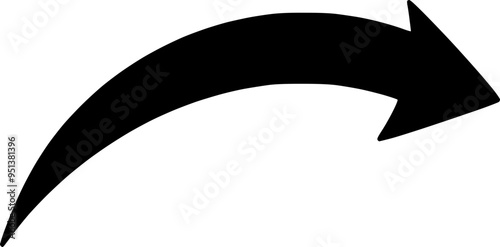 a black curved arrow