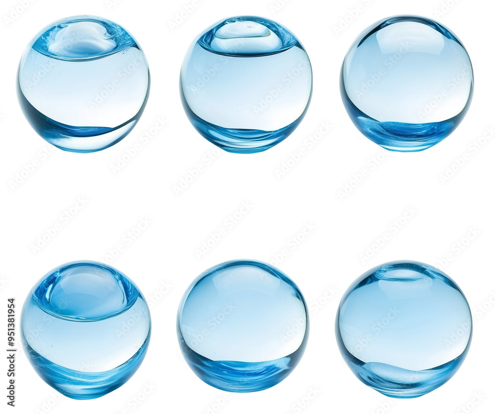 Water Droplets in Sphere: A captivating visual of four spheres filled with transparent water, each showcasing unique formations of water droplets. The spheres, isolated on transparent background. Water Droplets in Sphere: A captivating visual of four spheres filled with transparent water, each showcasing unique formations of water droplets. The spheres, isolated on transparent background.
