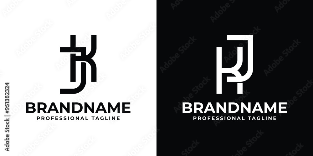 Letters JK and KJ Monogram Logo, suitable for any business with JK or KJ initials Letters JK and KJ Monogram Logo, suitable for any business with JK or KJ initials