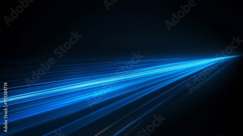 Moving Blue Light Streak Ray on a Dark Background. Dynamic and Modern Effect Ideal for Technology and Design Projects