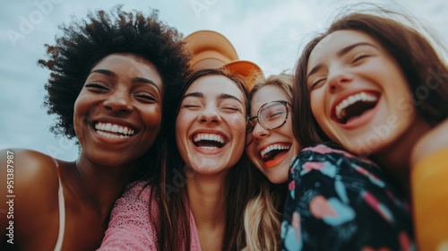 Multicultural group of people embracing and smiling diverse backgrounds united in joy and friendship