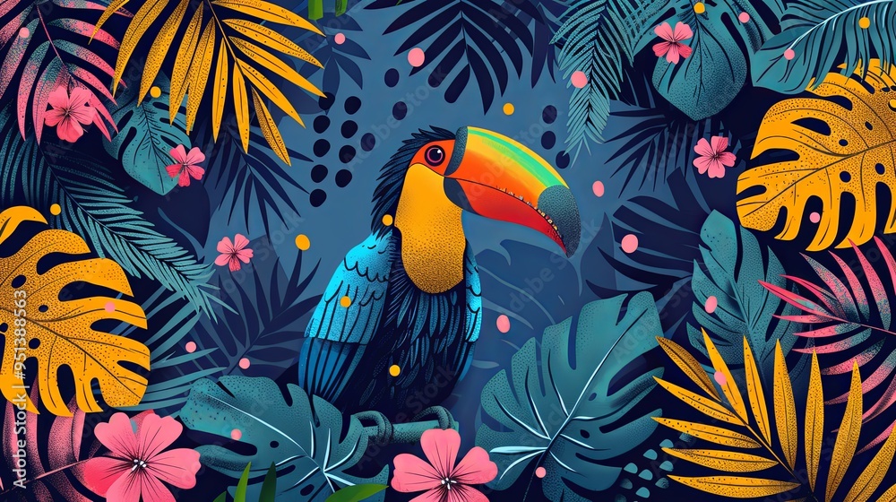 Tropical summer beach patchwork seamless pattern. Vector jungle palm tree, leopard, doodle elements, stripes, polka dots, toucan bird, pineapple. Cute exotic print, hawaii background, wallpaper Tropical summer beach patchwork seamless pattern. Vector jungle palm tree, leopard, doodle elements, stripes, polka dots, toucan bird, pineapple. Cute exotic print, hawaii background, wallpaper