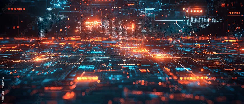 A futuristic depiction of a global supply chain network managed through holographic interfaces, integrating international marketing strategies with precision A futuristic depiction of a global supply chain network managed through holographic interfaces, integrating international marketing strategies with precision