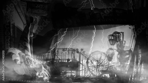 Abandoned amusement park. Fun town