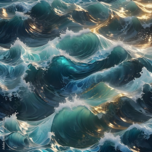 an aerial from above of a vast sea creating concentric ripples