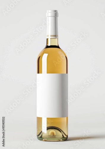 Elegant white wine bottle