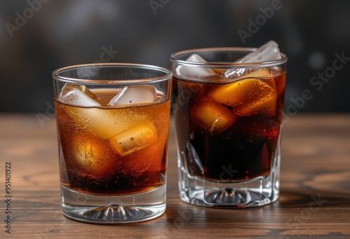 glass of cola with ice