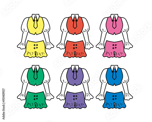 アイドル衣装のイラストセット