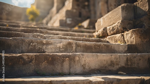 a close up of a stone staircase. 