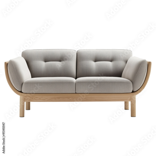 Transparent image of Scandinavian-style Sofa with no background