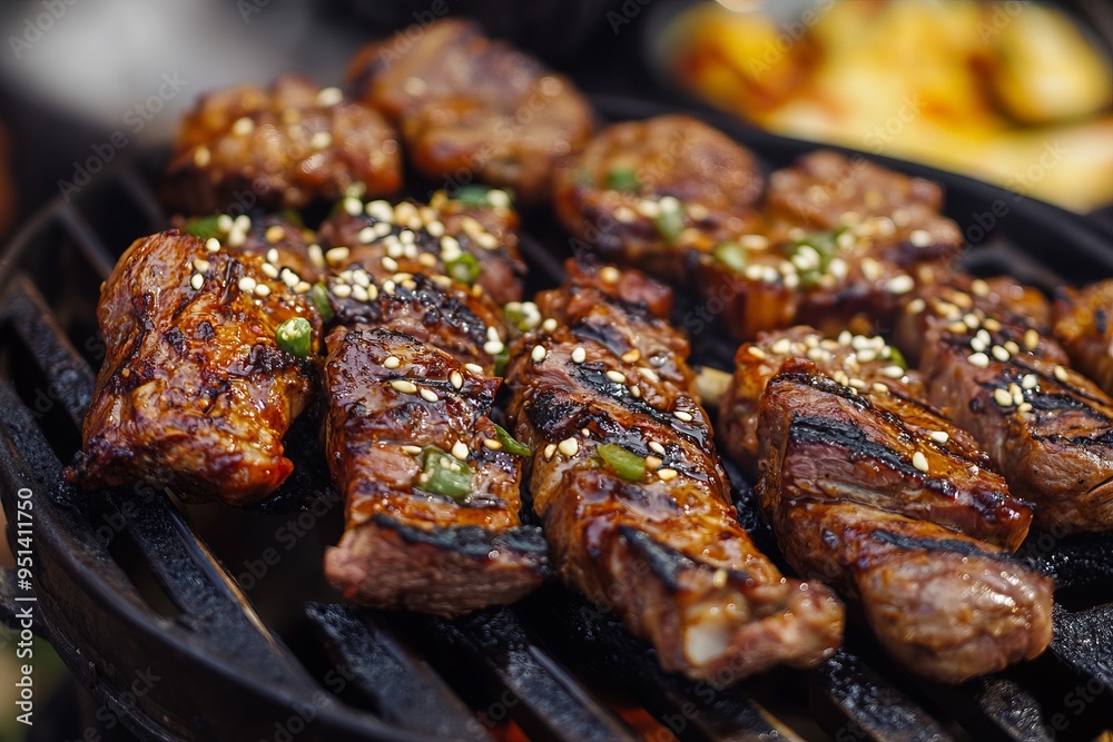 Korean barbeque, grilling meat , Korean food Korean barbeque, grilling meat , Korean food