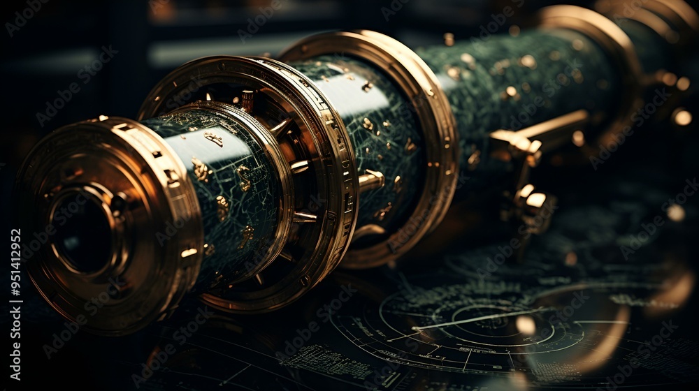 a close up of a telescope. a close up of a telescope.