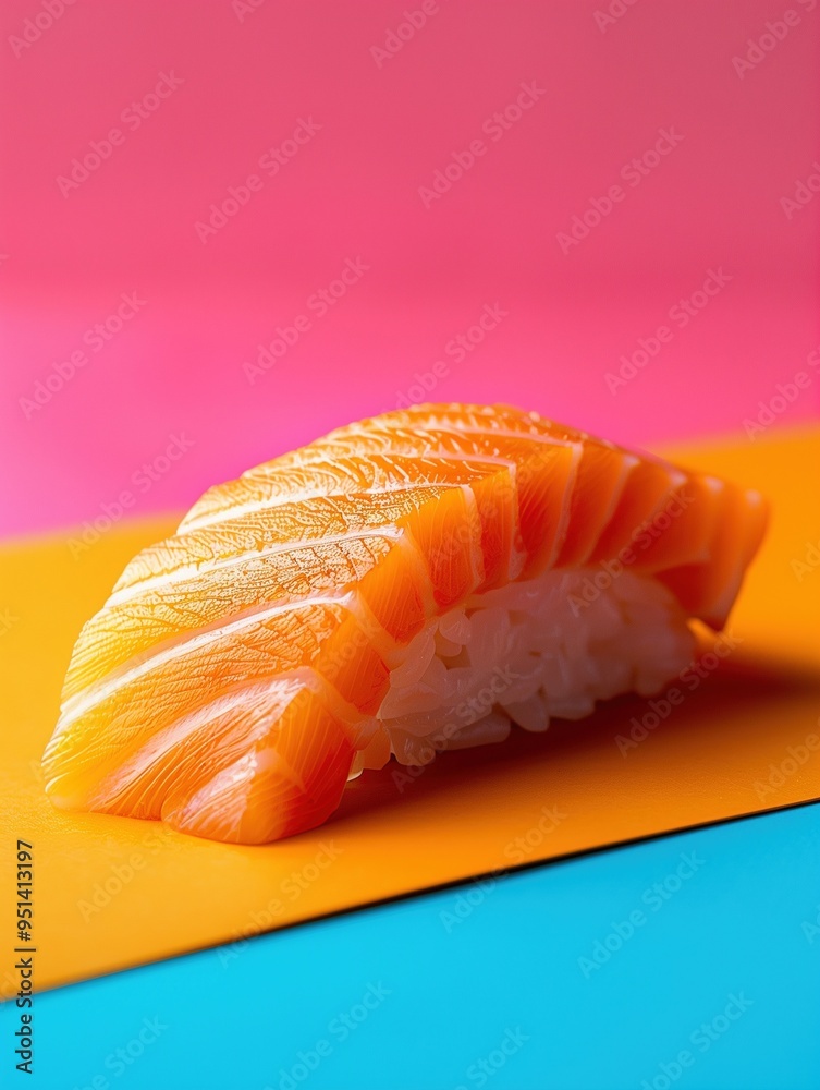 Japanese seared fish, Sashimi Aburi on bold solid background, close up food photo Japanese seared fish, Sashimi Aburi on bold solid background, close up food photo