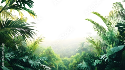 Expansive Tropical Landscape Photography Banner with Vibrant Foliage and Wildlife