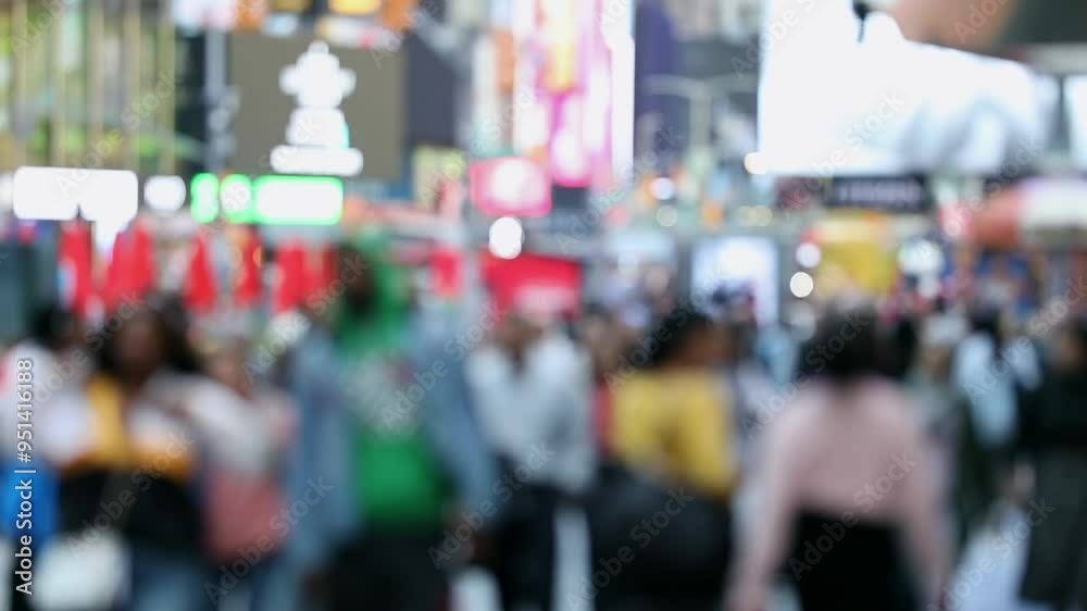 Anonymous Urban Crowd of commuters, unrecognizable tourists walking in Manhattan, NYC. 5th Aveue. Blurry Background. Daytime Anonymous Urban Crowd of commuters, unrecognizable tourists walking in Manhattan, NYC. 5th Aveue. Blurry Background. Daytime