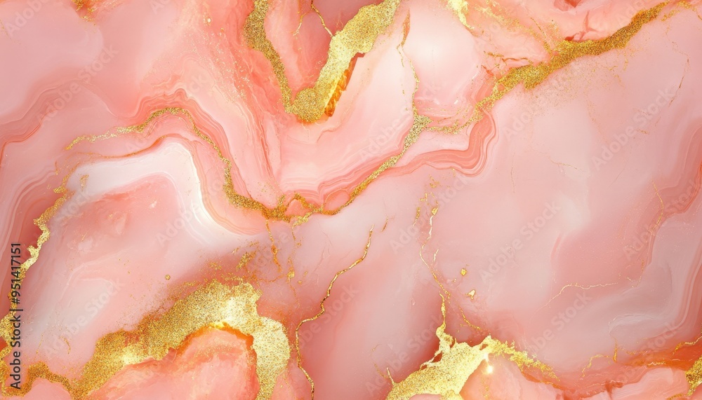 Abstract pink and gold marble texture background. Luxurious and elegant design for art, wallpapers, and creative projects.